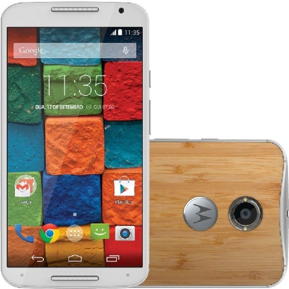 Smartphone Motorola Moto X 2ª Geração Desbloqueado Android 4.4 Tela 5.2" 32GB 4G Wi-Fi Câmera 13MP GPS - Branco Bambu
