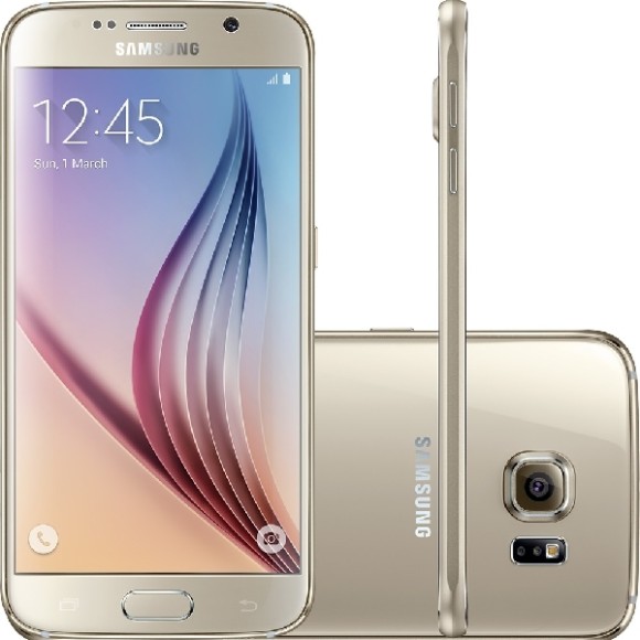 Smartphone Samsung Galaxy S6 Desbloqueado Vivo Android 5.0 Tela 5.1" 32GB 4G 16MP - Dourado