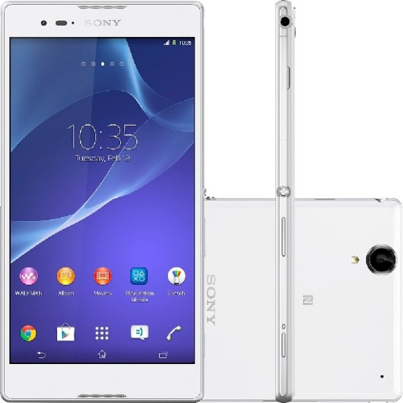 Smartphone Sony Xperia T2 Ultra Dual Chip Desbloqueado Android 4.3 Tela 6" 8GB 3G 13MP Branco + Capa