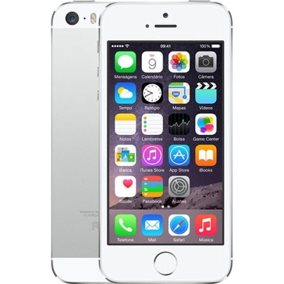 iPhone 5S 16GB Prata Desbloqueado IOS 8 4G Wi-Fi Câmera de 8MP - Apple