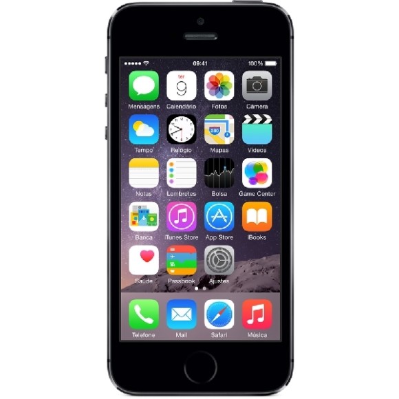 iPhone 5S 16GB Cinza Espacial Desbloqueado IOS 8 4G Wi-Fi Câmera de 8MP - Apple