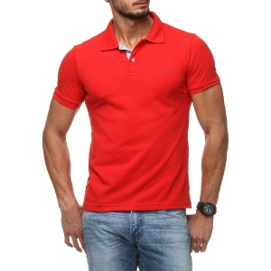 Polo Piquê Puramania Pequeno Bordado - Vermelho 