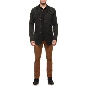 Paletó Mandi Sarja Bicolor - Preto - Tamanho EG